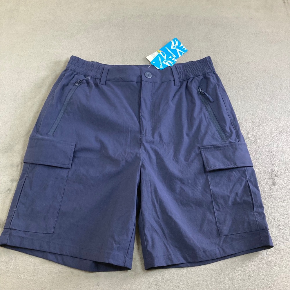 MAGCOMSEN Womens Cargo Shorts Navy Blue Nylon Spandex Quick Dry Hiking Size S